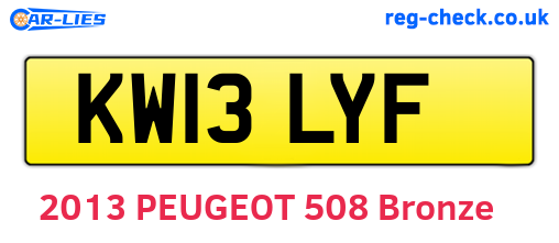 KW13LYF are the vehicle registration plates.