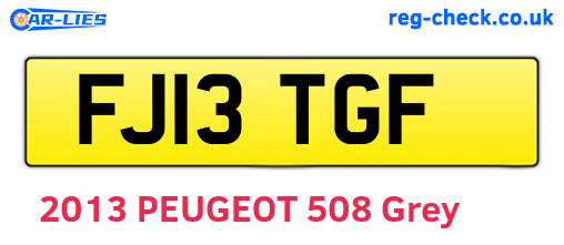 FJ13TGF are the vehicle registration plates.