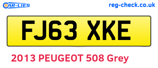 FJ63XKE are the vehicle registration plates.