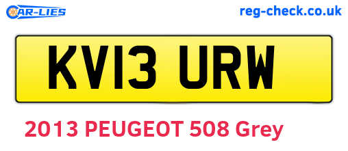 KV13URW are the vehicle registration plates.
