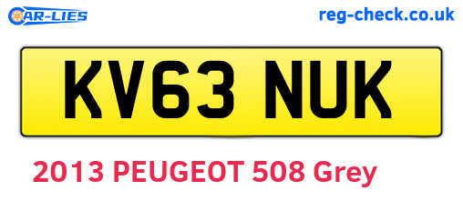 KV63NUK are the vehicle registration plates.