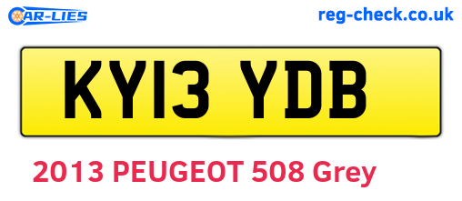 KY13YDB are the vehicle registration plates.