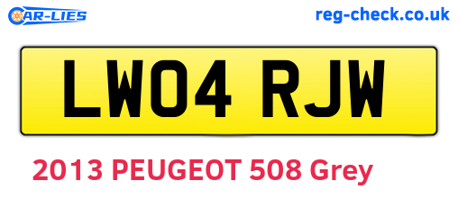 LW04RJW are the vehicle registration plates.