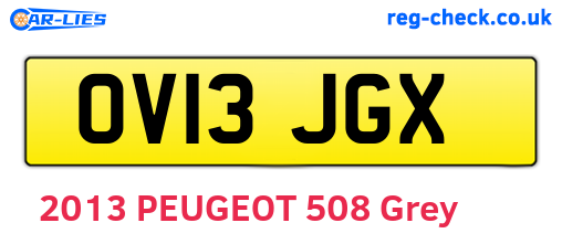 OV13JGX are the vehicle registration plates.