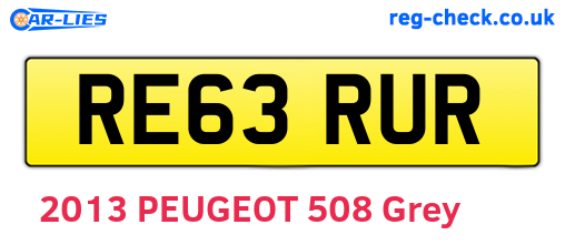 RE63RUR are the vehicle registration plates.