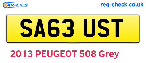 SA63UST are the vehicle registration plates.