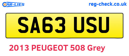 SA63USU are the vehicle registration plates.