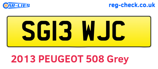 SG13WJC are the vehicle registration plates.