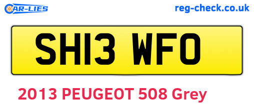 SH13WFO are the vehicle registration plates.