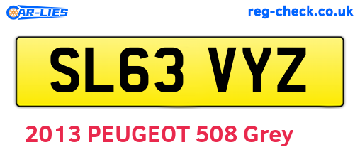 SL63VYZ are the vehicle registration plates.