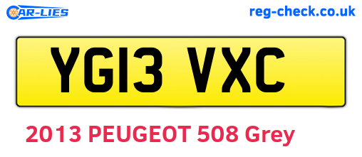 YG13VXC are the vehicle registration plates.