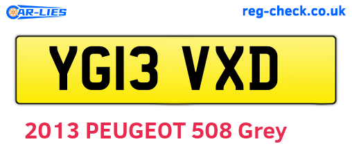 YG13VXD are the vehicle registration plates.