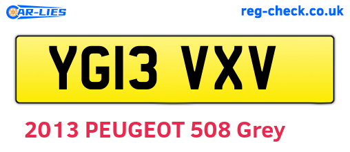 YG13VXV are the vehicle registration plates.