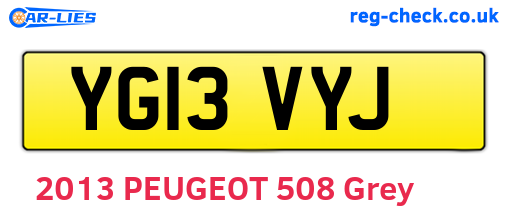 YG13VYJ are the vehicle registration plates.