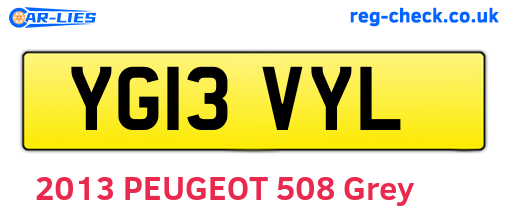 YG13VYL are the vehicle registration plates.
