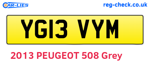 YG13VYM are the vehicle registration plates.
