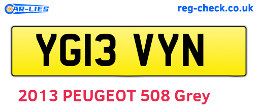YG13VYN are the vehicle registration plates.