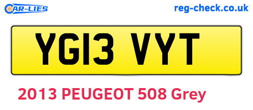 YG13VYT are the vehicle registration plates.