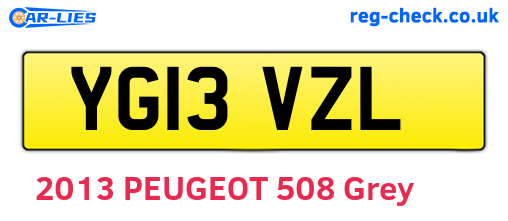 YG13VZL are the vehicle registration plates.