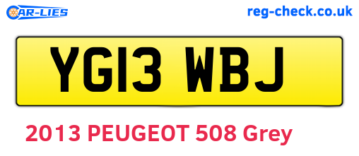 YG13WBJ are the vehicle registration plates.