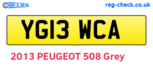 YG13WCA are the vehicle registration plates.