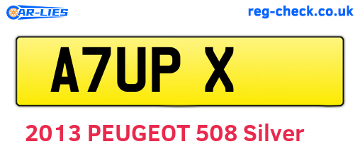 A7UPX are the vehicle registration plates.