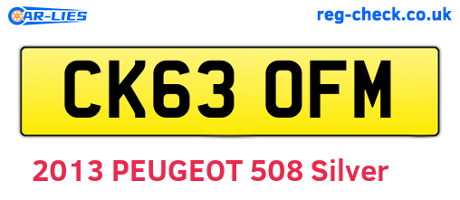 CK63OFM are the vehicle registration plates.