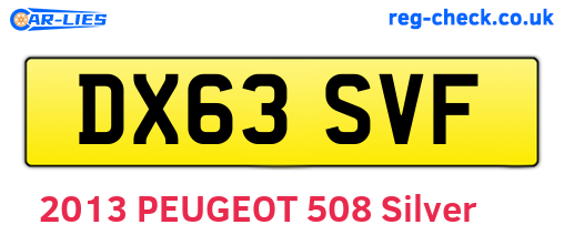 DX63SVF are the vehicle registration plates.