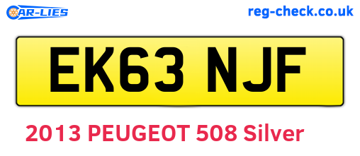 EK63NJF are the vehicle registration plates.