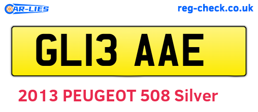 GL13AAE are the vehicle registration plates.