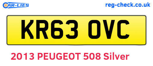 KR63OVC are the vehicle registration plates.