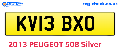 KV13BXO are the vehicle registration plates.