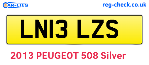 LN13LZS are the vehicle registration plates.