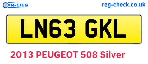 LN63GKL are the vehicle registration plates.