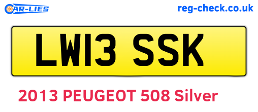 LW13SSK are the vehicle registration plates.