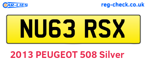 NU63RSX are the vehicle registration plates.