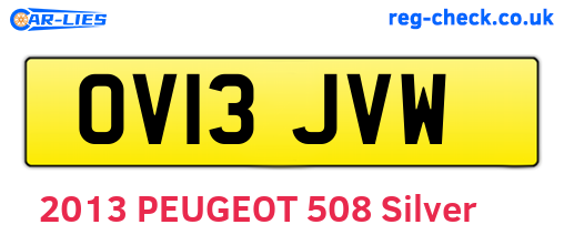 OV13JVW are the vehicle registration plates.