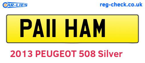 PA11HAM are the vehicle registration plates.