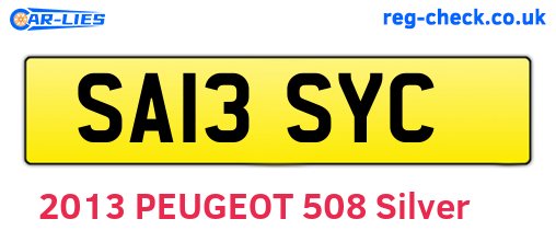 SA13SYC are the vehicle registration plates.