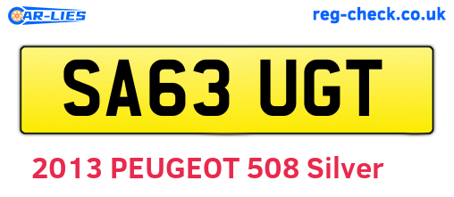 SA63UGT are the vehicle registration plates.