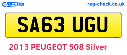 SA63UGU are the vehicle registration plates.