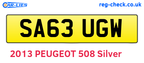 SA63UGW are the vehicle registration plates.
