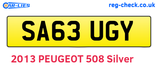 SA63UGY are the vehicle registration plates.