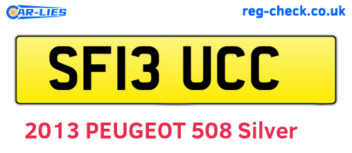SF13UCC are the vehicle registration plates.