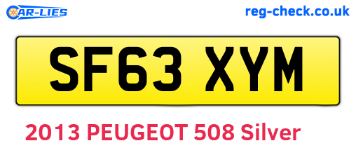 SF63XYM are the vehicle registration plates.