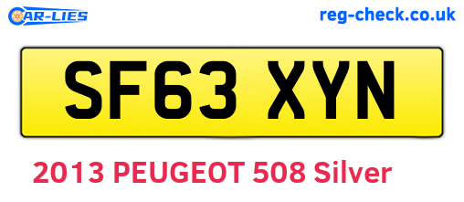 SF63XYN are the vehicle registration plates.