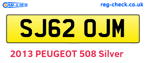 SJ62OJM are the vehicle registration plates.