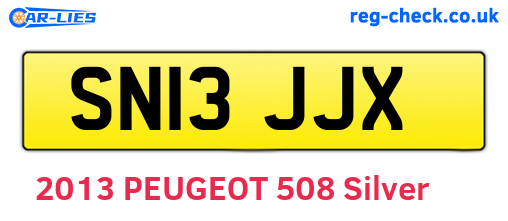 SN13JJX are the vehicle registration plates.