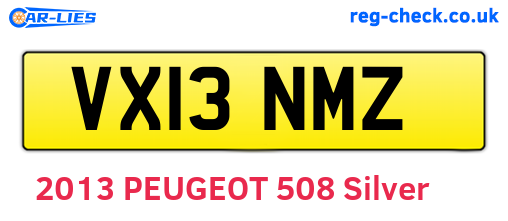 VX13NMZ are the vehicle registration plates.
