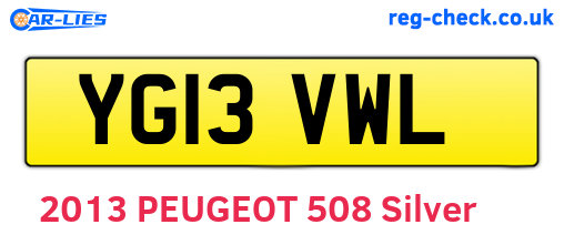 YG13VWL are the vehicle registration plates.